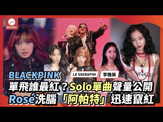 BLACKPINK單飛誰最紅？Solo單曲聲量公開 Rosé洗腦「阿帕特」迅速竄紅｜#BLACKPINK #Jennie #Lisa #Rosé #Apt｜網路溫度計