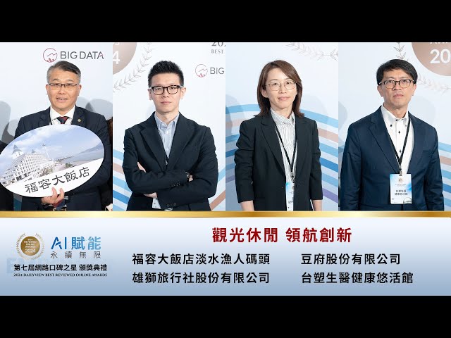 【2024網路口碑之星】開創新格局！深化AI創新應用  精準掌握新商機｜#領航創新 #福容大飯店 #雄獅旅行社 #台塑生醫 #豆府餐飲集團｜網路溫度計