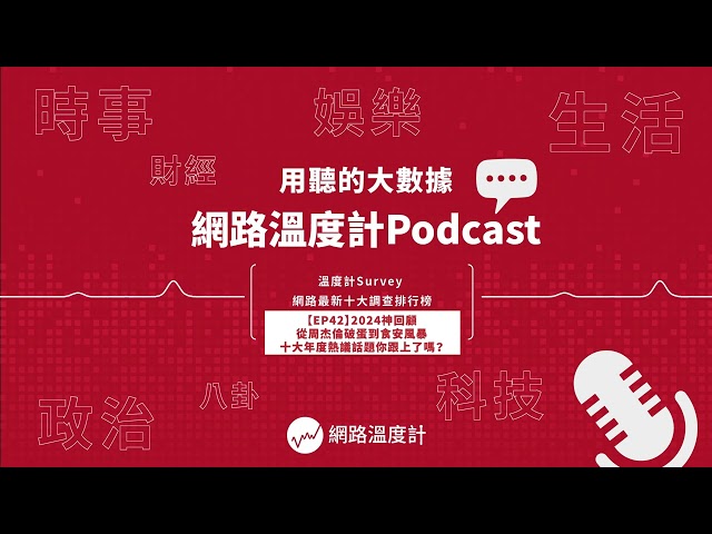 【溫度計Survey EP42】2024神回顧／從周杰倫破蛋到食安風暴 十大年度熱議話題你跟上了嗎？｜#周杰倫 #大巨蛋 #食安 #影后 #台積電 #台糖 #颱風假 #神回顧｜網路溫度計