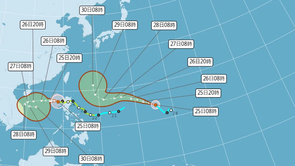 雙颱共舞！康芮颱風生成　下週再降溫　出門記得帶外套