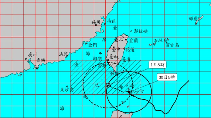 山陀兒暴風圈觸陸　屏東、台東、花蓮晚間停班停課　全台各縣市30日資訊一次看