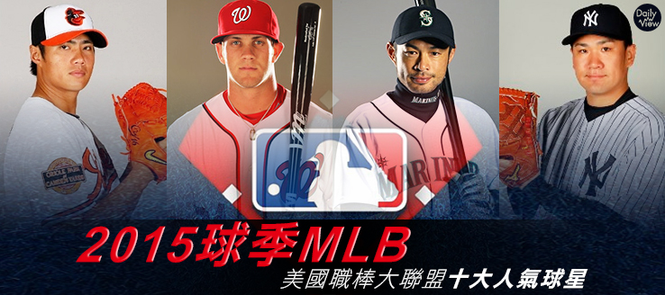 2015球季MLB美國職棒大聯盟十大人氣球星！