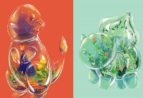 妙蛙種子化身水族箱，超可愛的寶可夢生態水晶球！