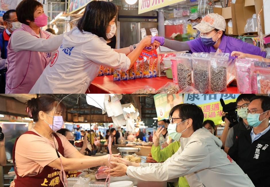 港都陸戰交峰！陳其邁選前天天站路口 柯志恩市場拜票：歡迎市長加入行列