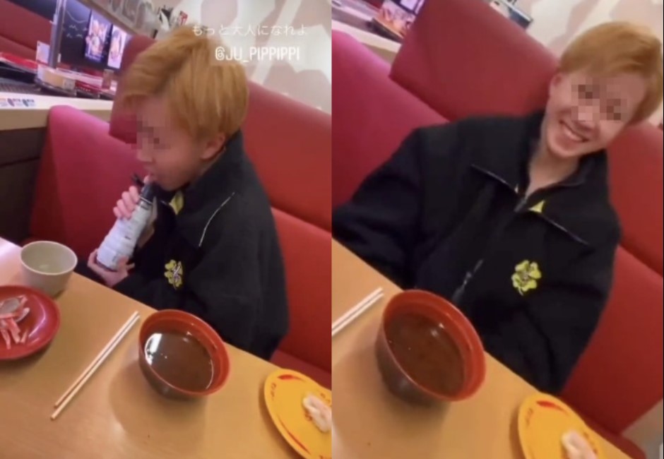 影/手沾口水塗壽司!17歲高中生狂舔醬油瓶、茶杯 遭砲轟反嗆:大驚小怪 受害業者回應了