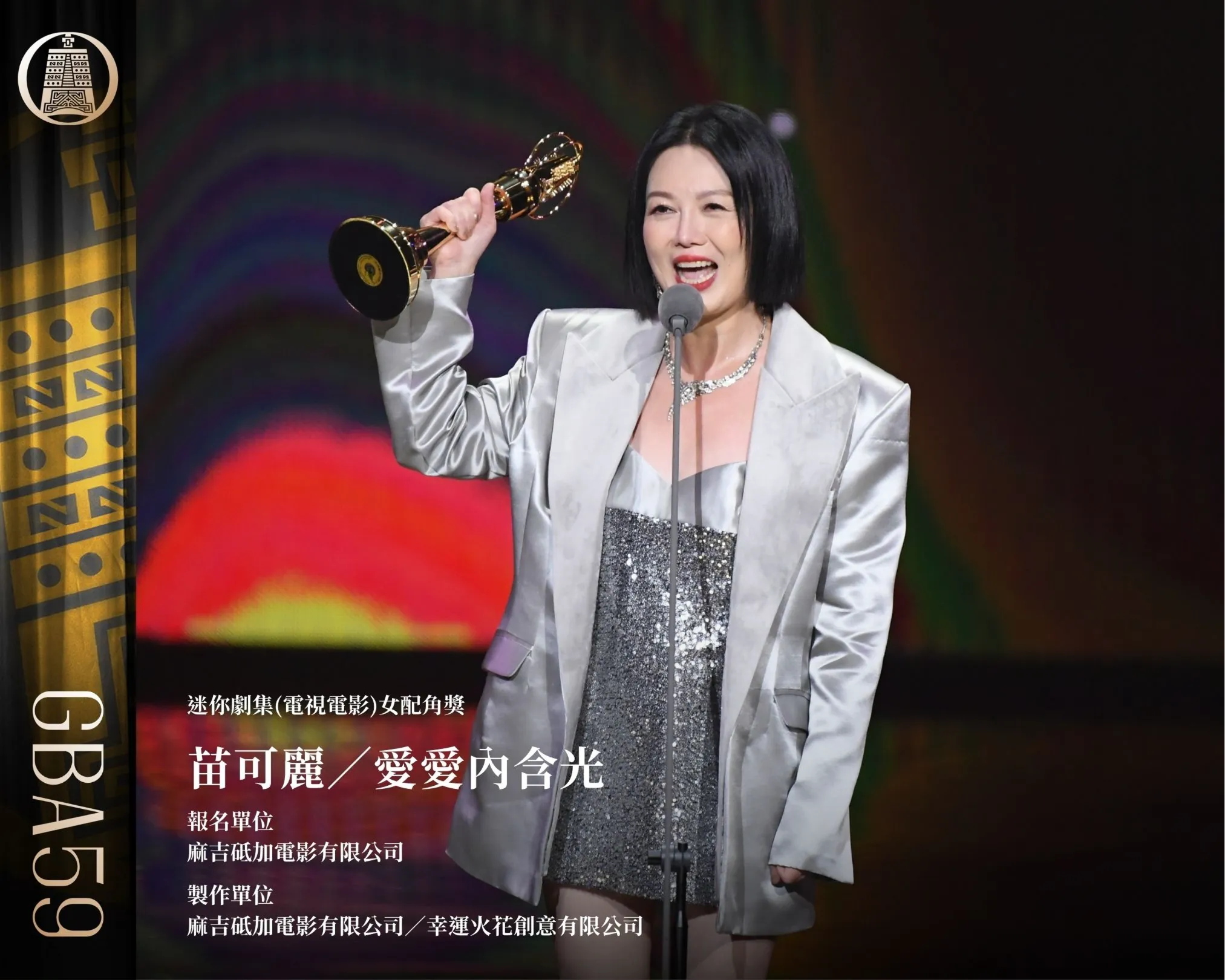 迷你劇集(電視電影)女配角獎:苗可麗/《愛愛內含光》