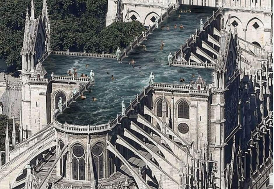 圖／新的巴黎聖母院長什麼樣？設計稿空中泳池、城市花園都入列